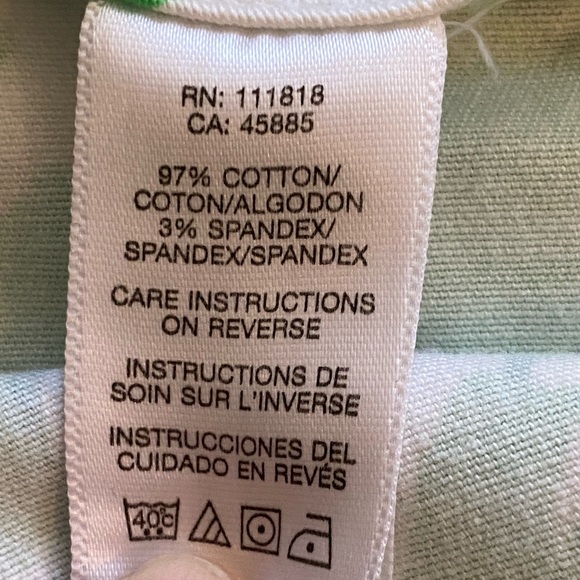 MICHAEL Michael Kors Sz 8  Green/White Flat Front Pants w Banana Leaf Print - Picture 9 of 10